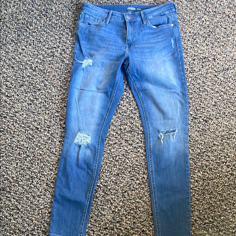 Old Navy Blue Skinny Jeans with Distressed Details
